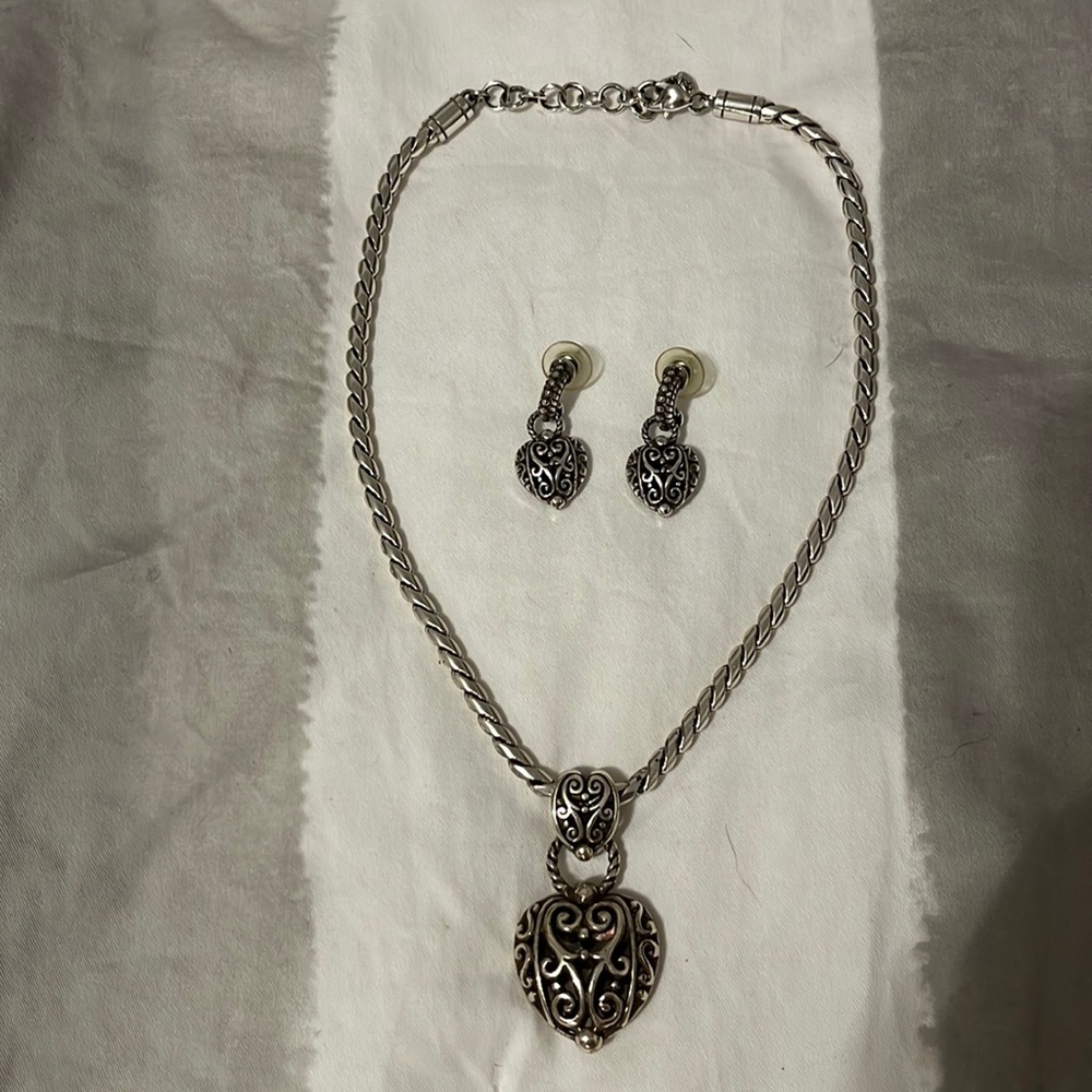 Brighton heart necklace and earrings set